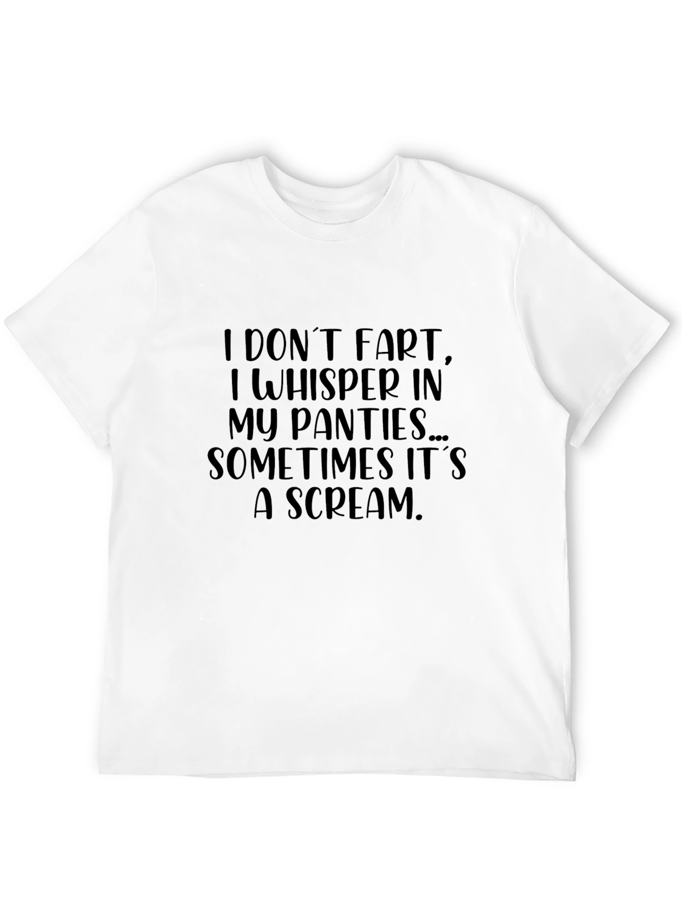 Funny Fart Whisper Scream Tee - Black