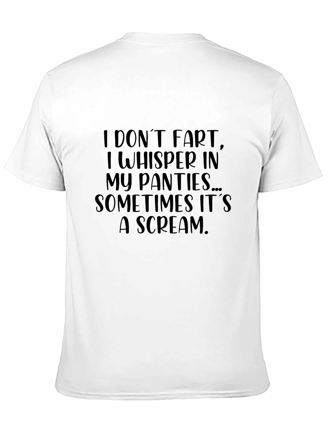 Funny Fart Whisper Scream Tee - Black