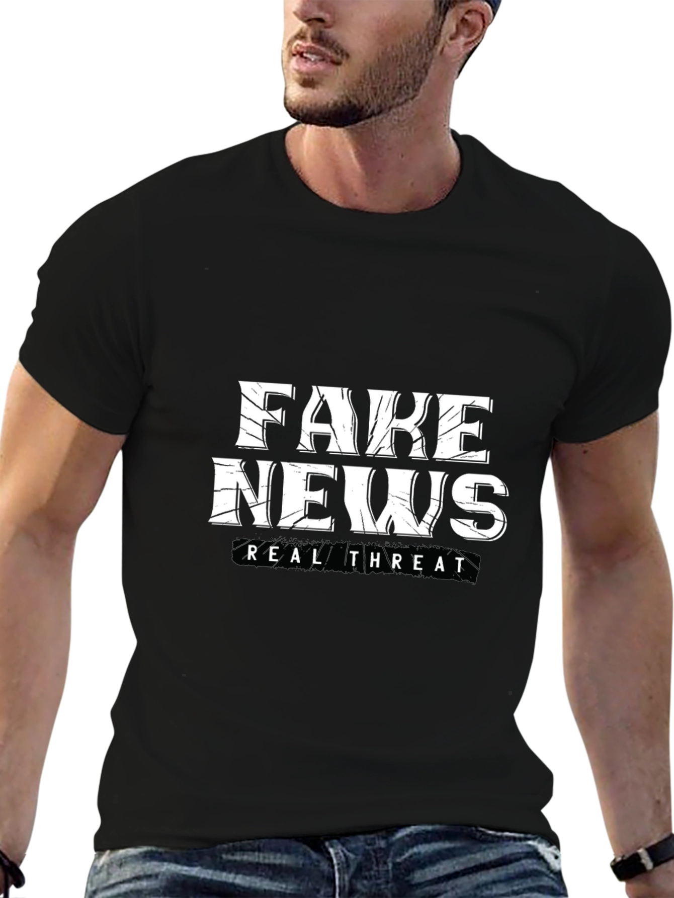 Fake News Real Threat Graphic Tee