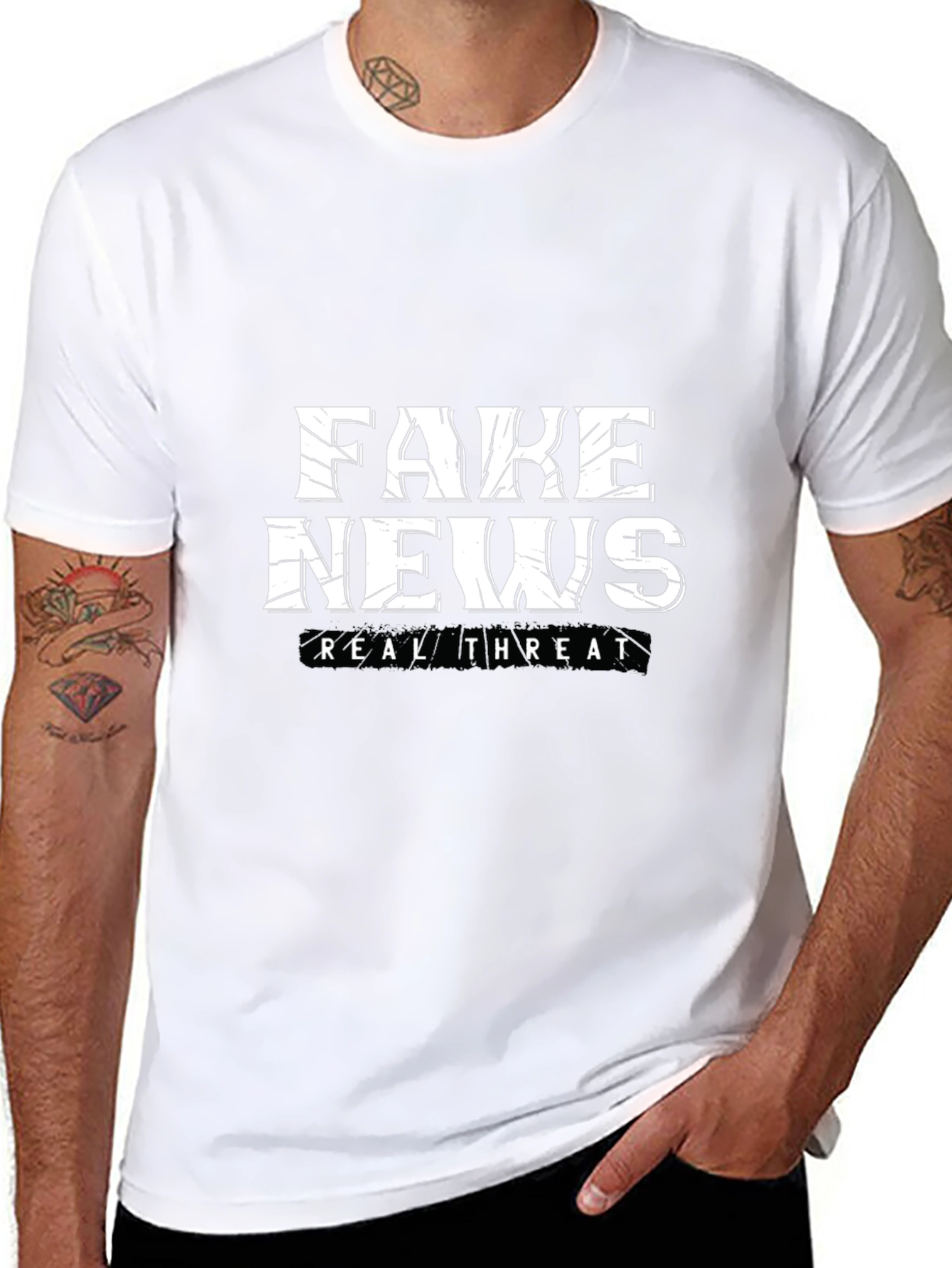 Fake News Real Threat Graphic Tee