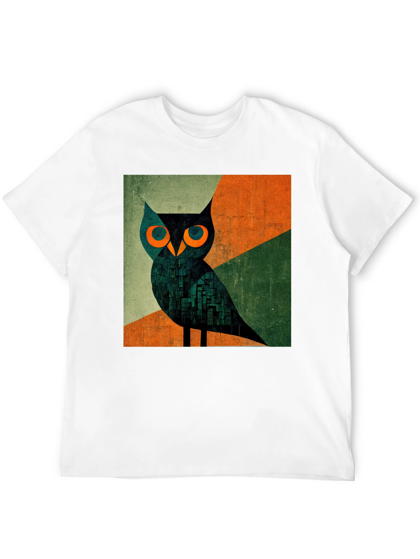 Abstract Owl Graphic Tee - Mens Black T-Shirt