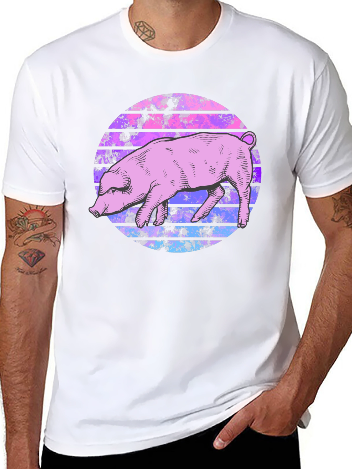 Retro Pig Graphic Tee - Unique Style