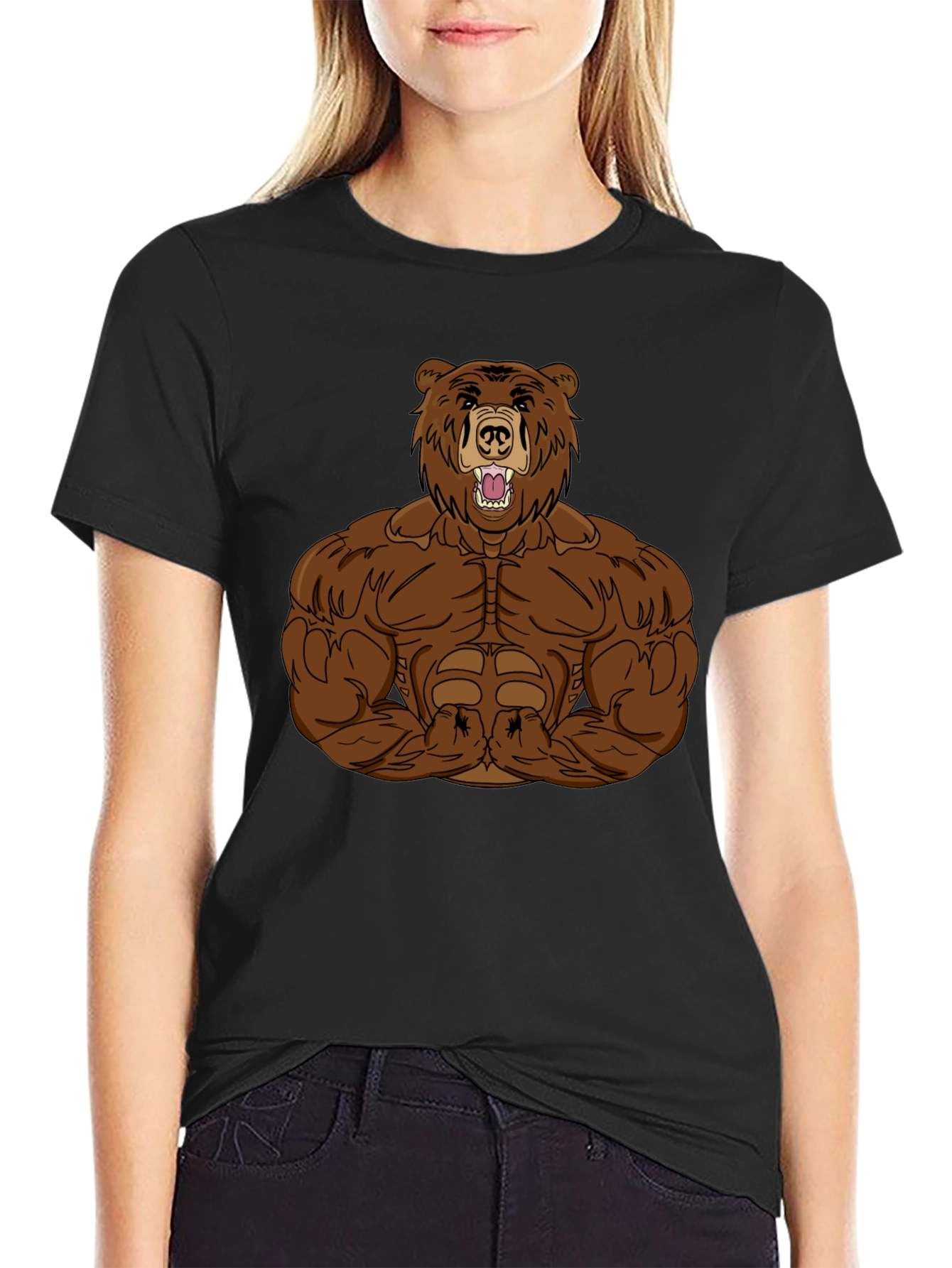 Muscle Bear Graphic T-Shirt - Mens Black Tee