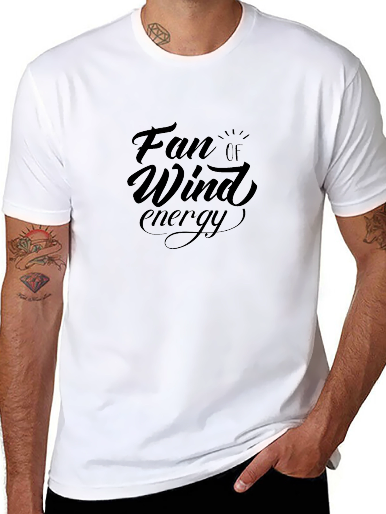 Fan of Wind Energy Black T-Shirt