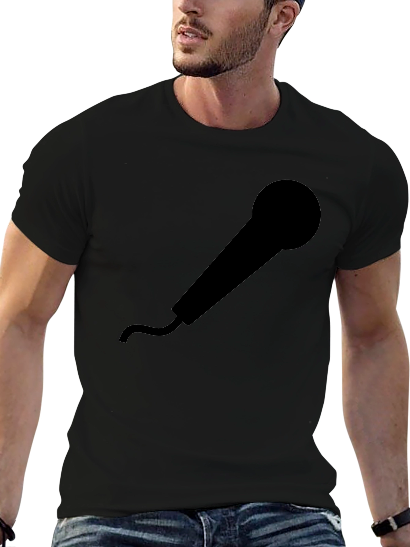 Black Microphone Graphic T-Shirt