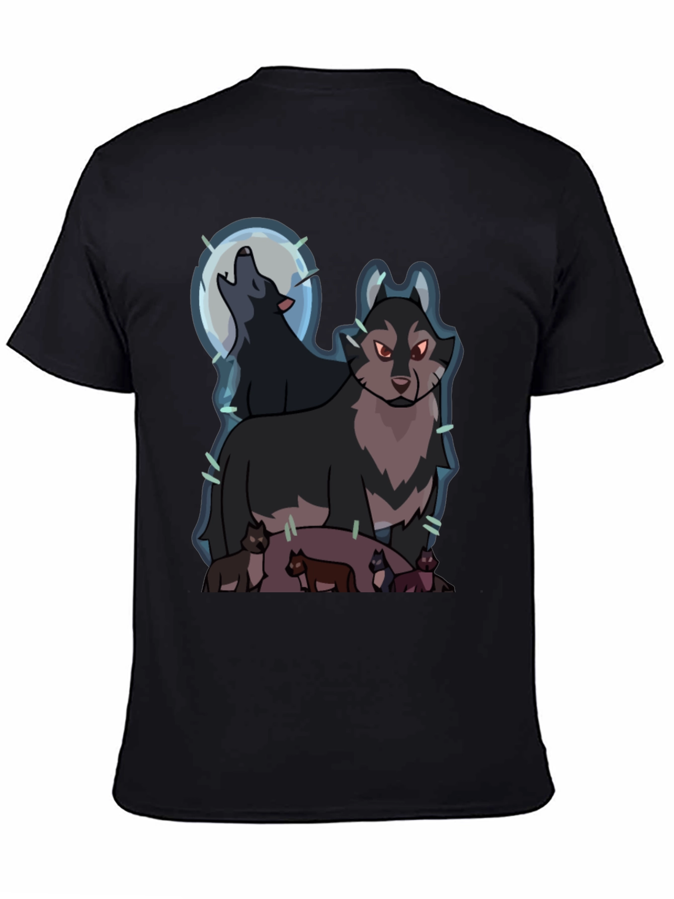 Wolf Pack Graphic Tee - Mens Black T-Shirt