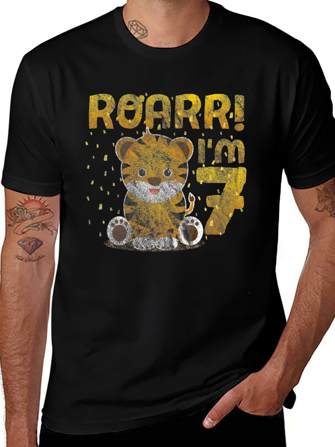 Roarr! Im 7 - Tiger Birthday T-Shirt