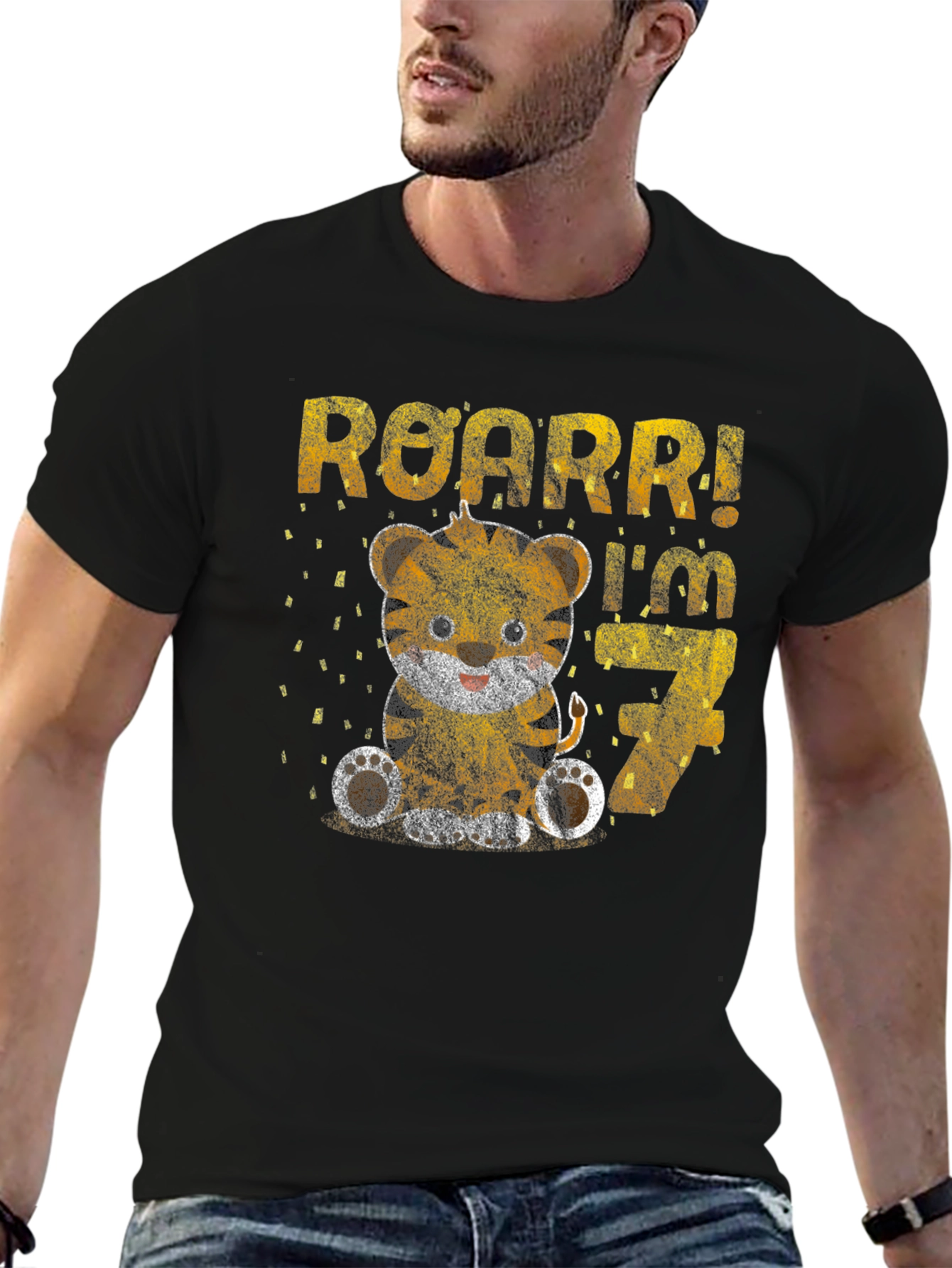 Roarr! Im 7 - Tiger Birthday T-Shirt