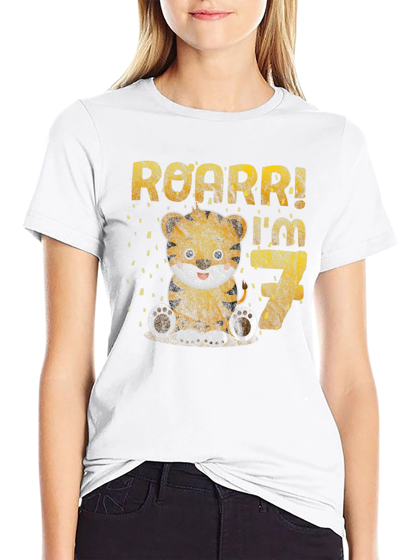 Roarr! Im 7 - Tiger Birthday T-Shirt
