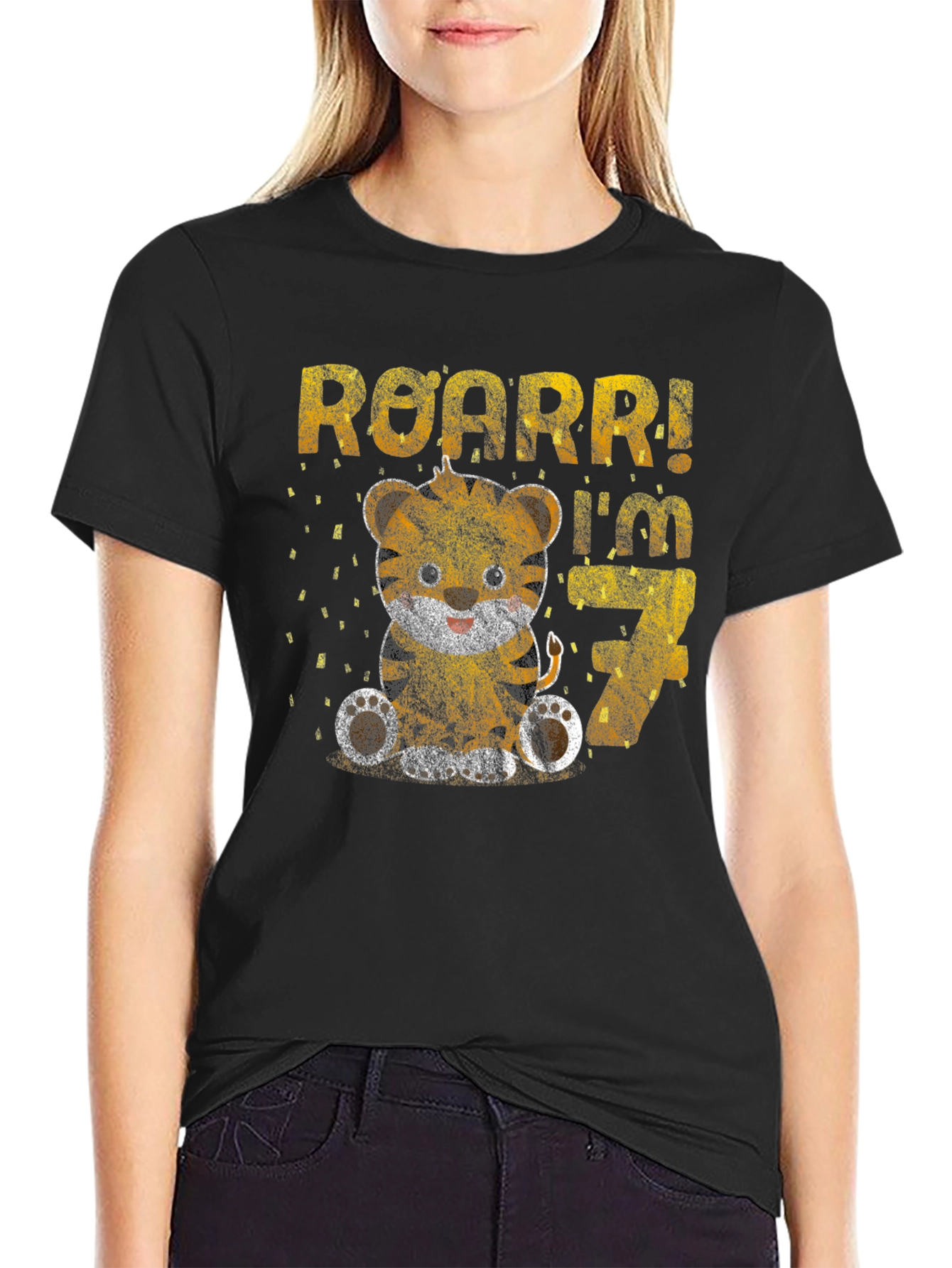 Roarr! Im 7 - Tiger Birthday T-Shirt