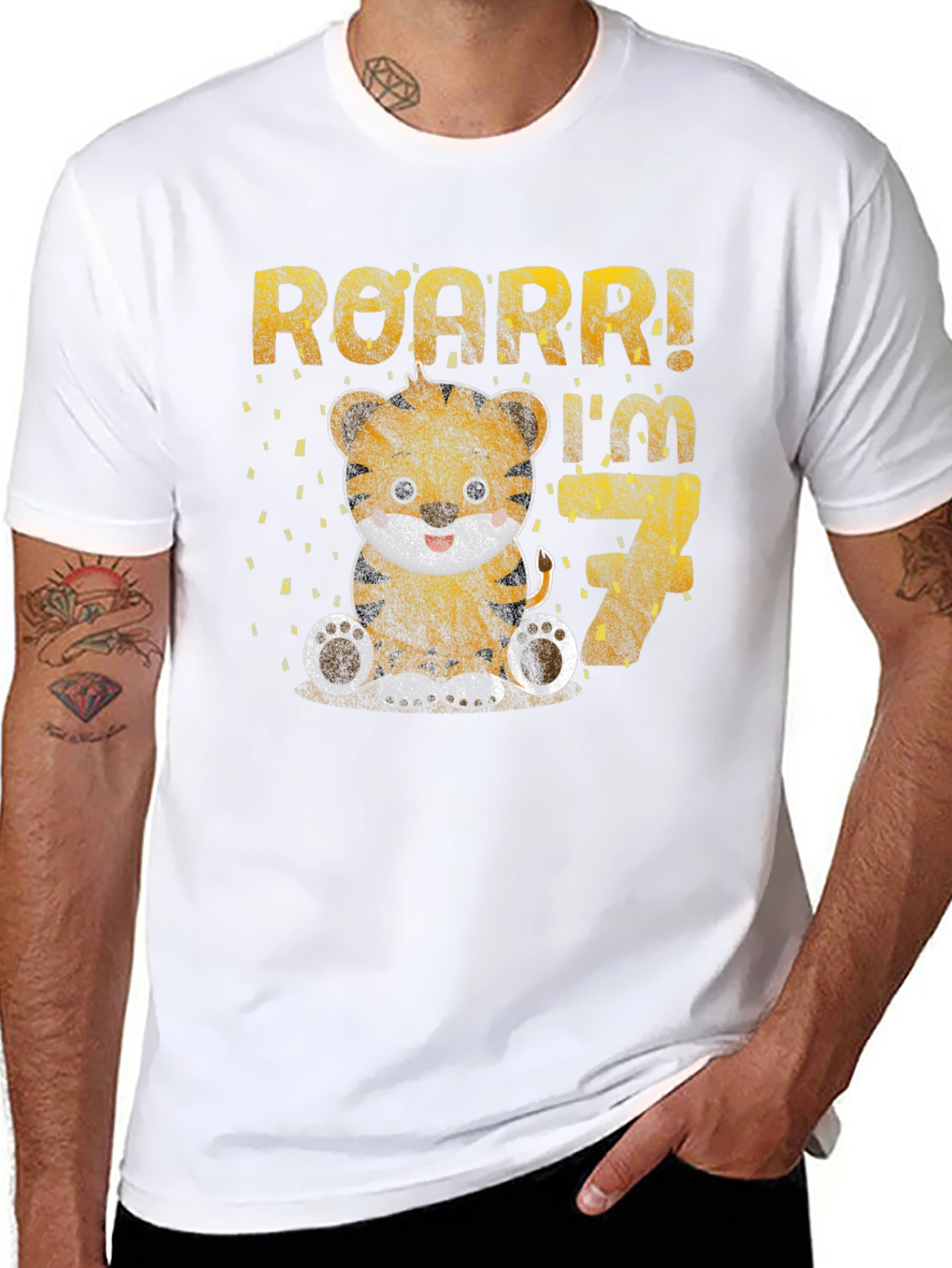 Roarr! Im 7 - Tiger Birthday T-Shirt