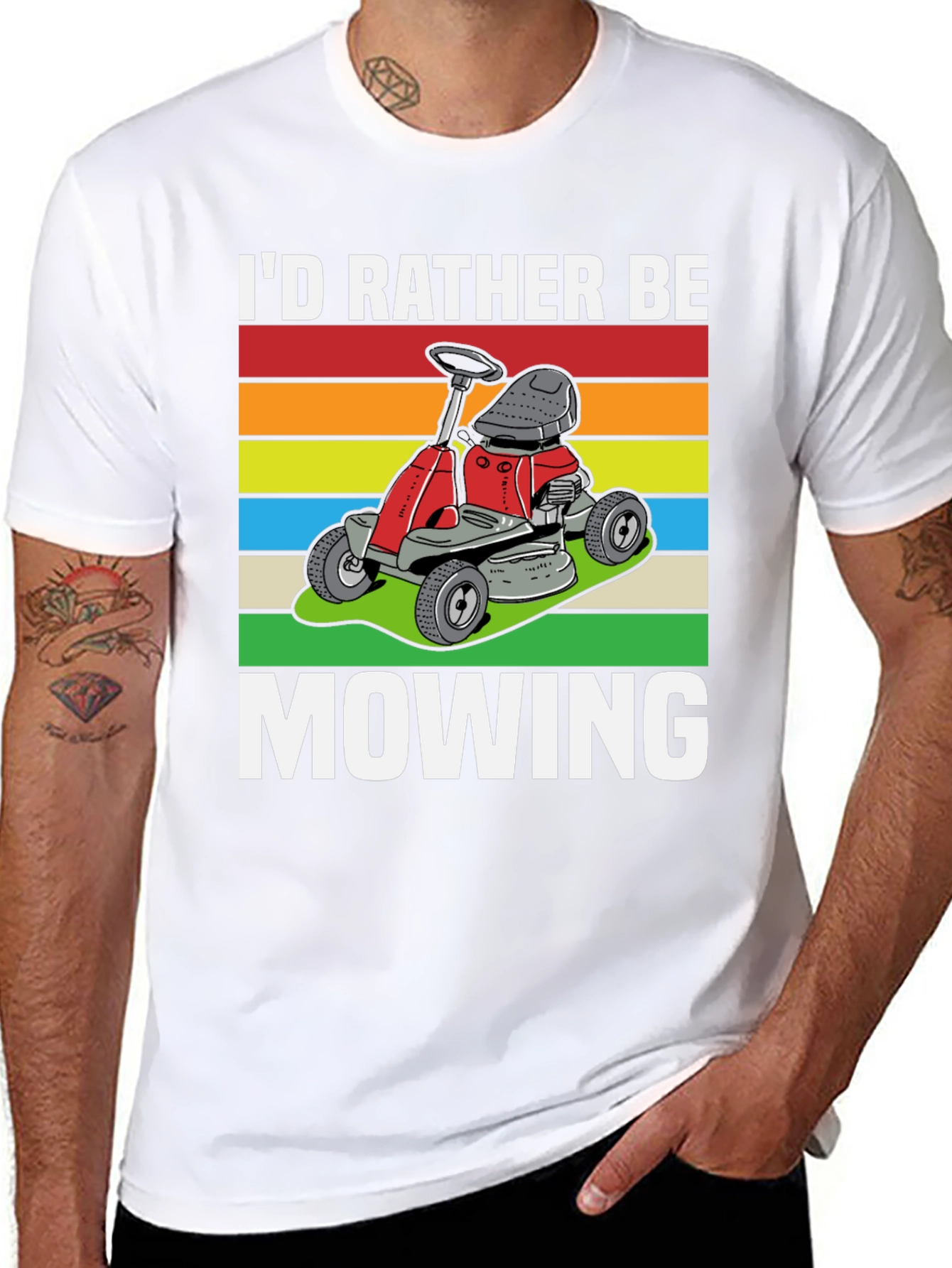 Id Rather Be Mowing T-Shirt - Lawn Care Design