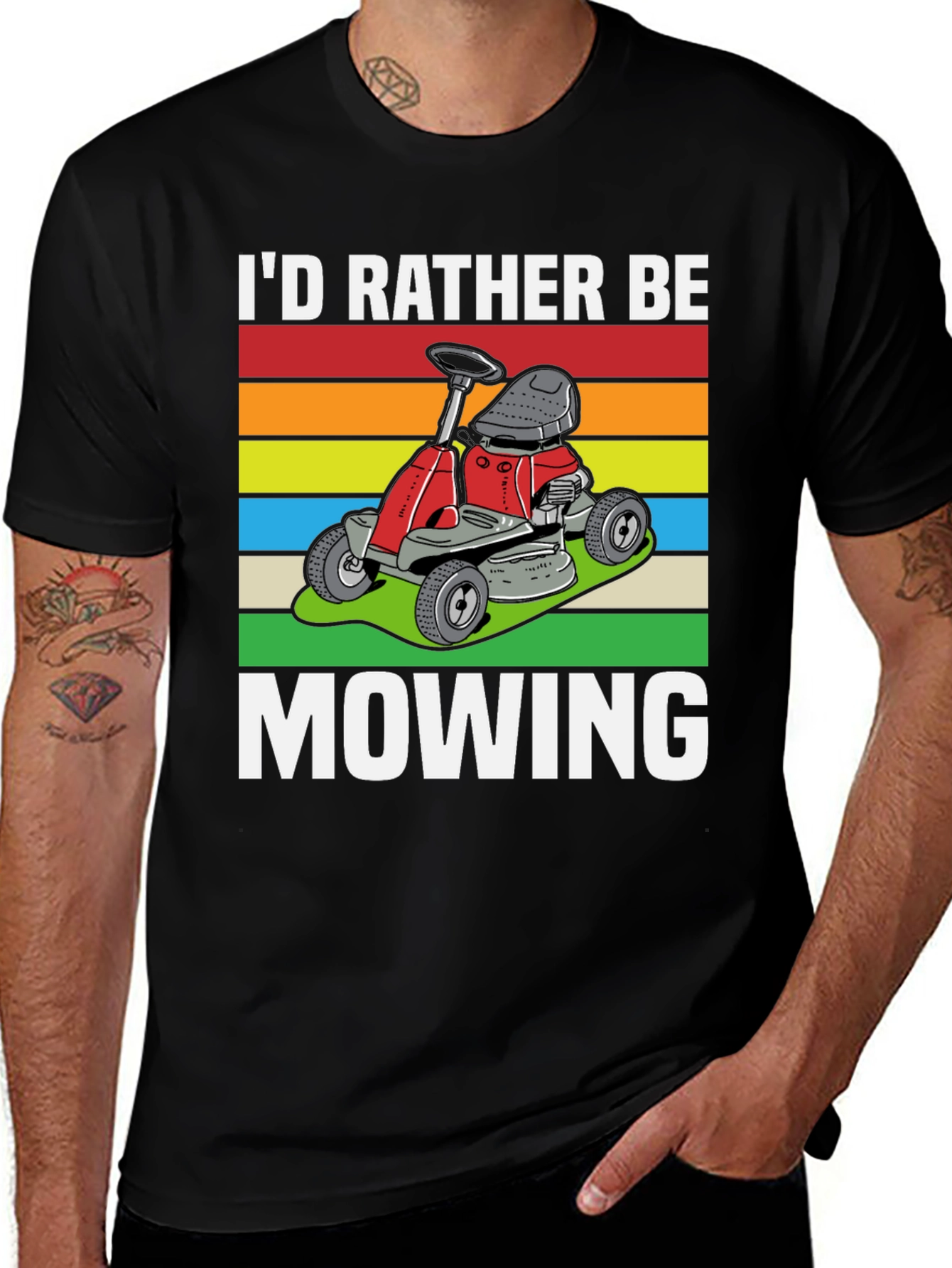 Id Rather Be Mowing T-Shirt - Lawn Care Design