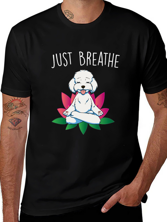 Zen Dog T-Shirt - Just Breathe Yoga Puppy Tee