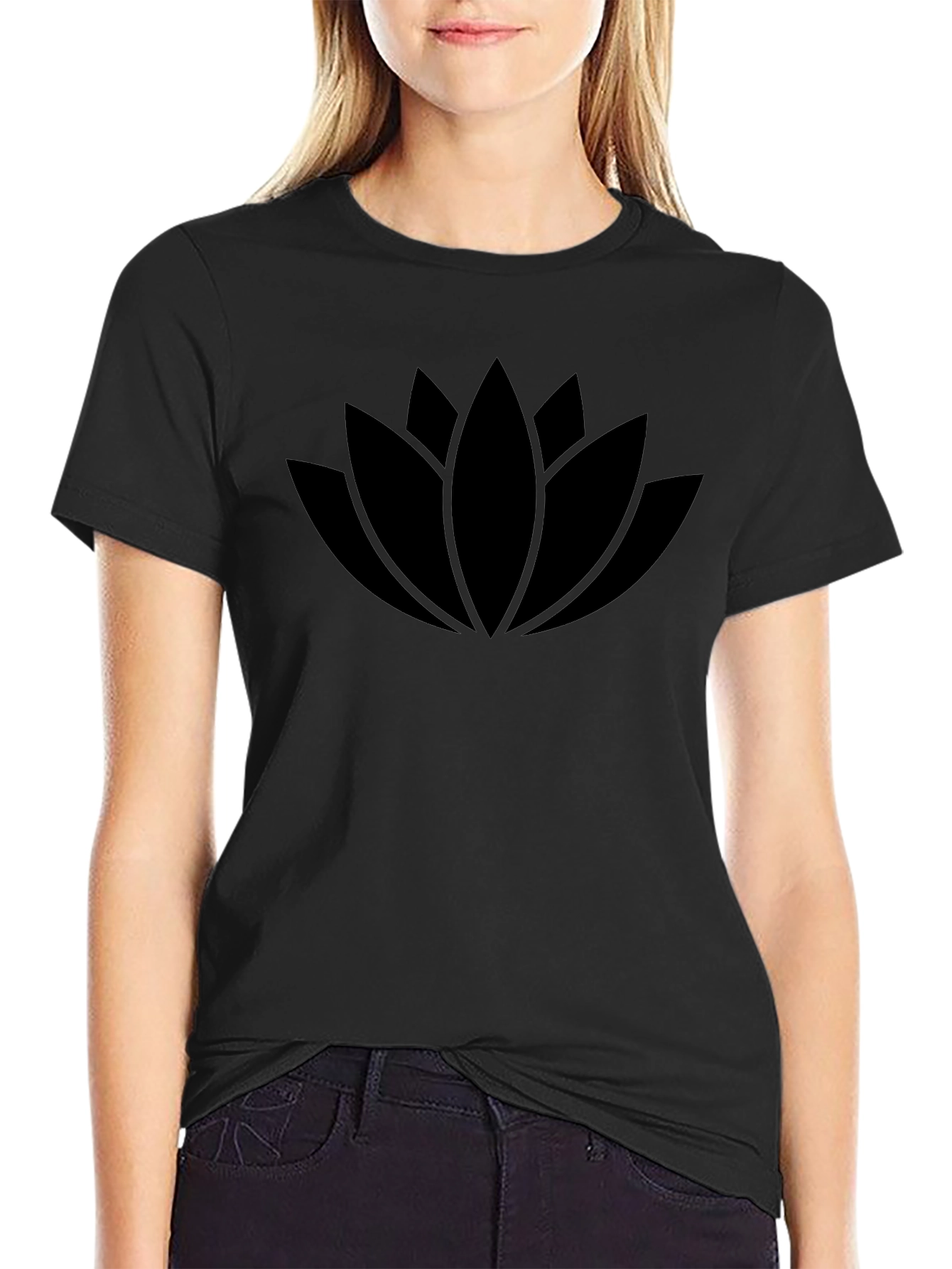 Black Lotus Flower Graphic Tee