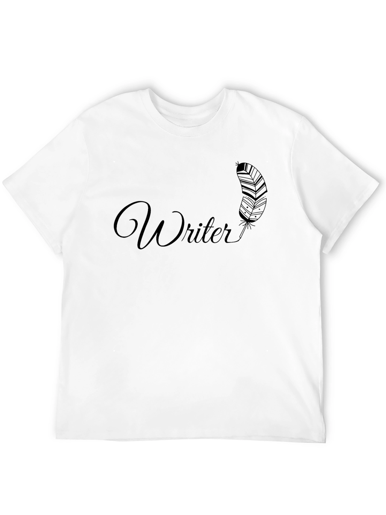 Writer Feather Graphic T-Shirt - Mens Black Tee