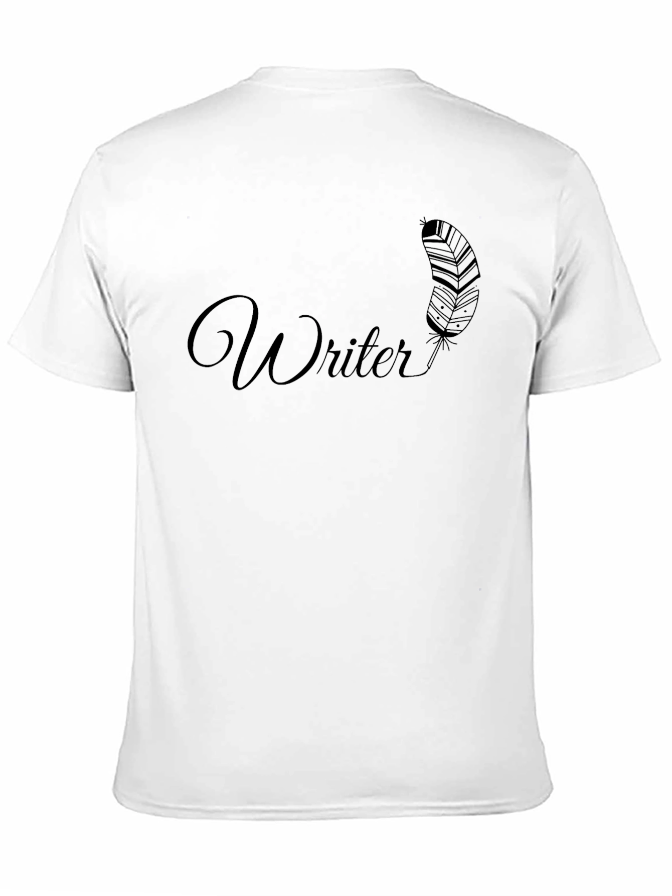 Writer Feather Graphic T-Shirt - Mens Black Tee
