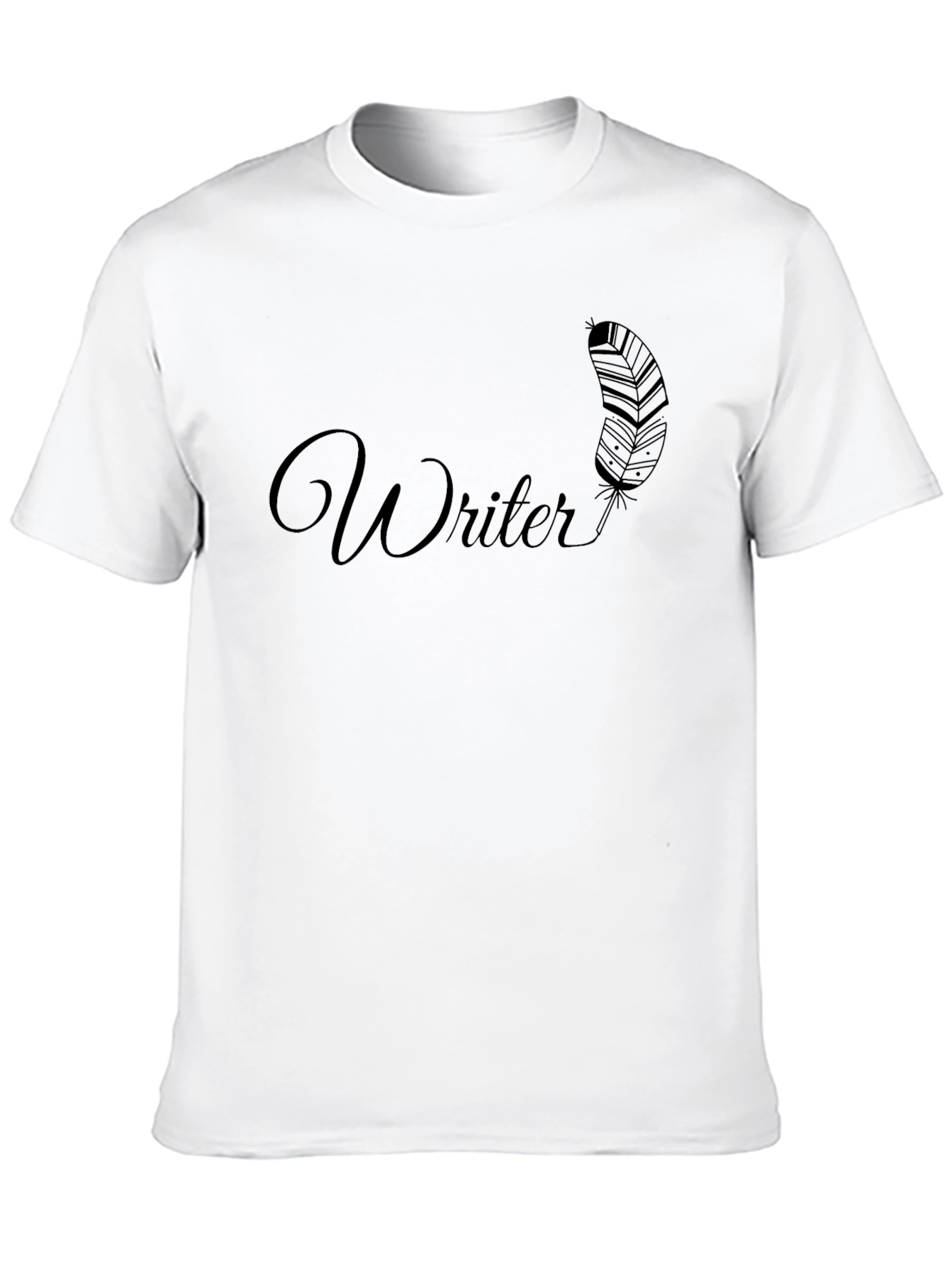 Writer Feather Graphic T-Shirt - Mens Black Tee