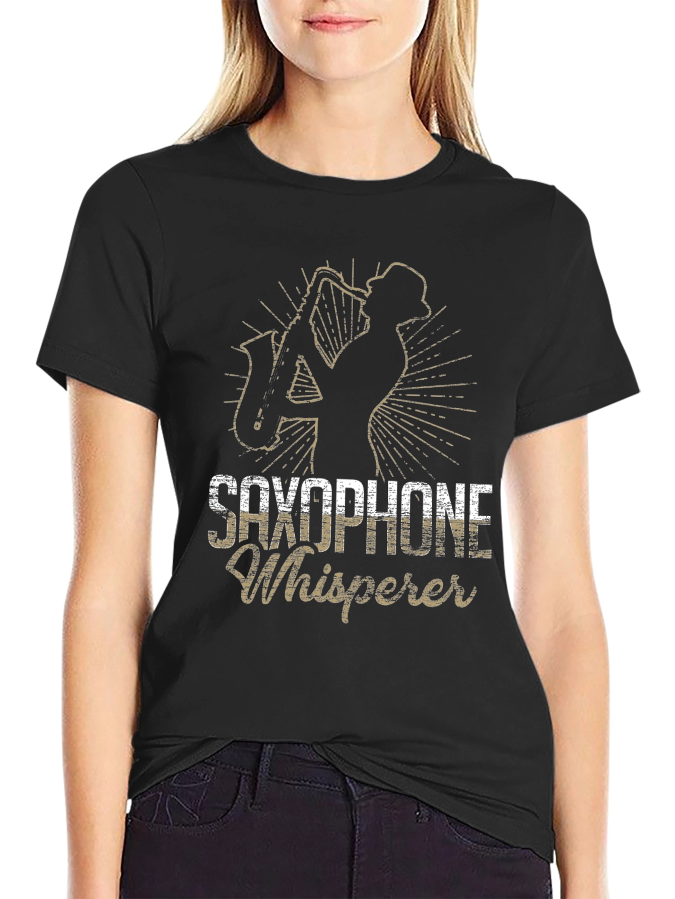 Saxophone Whisperer Black T-Shirt