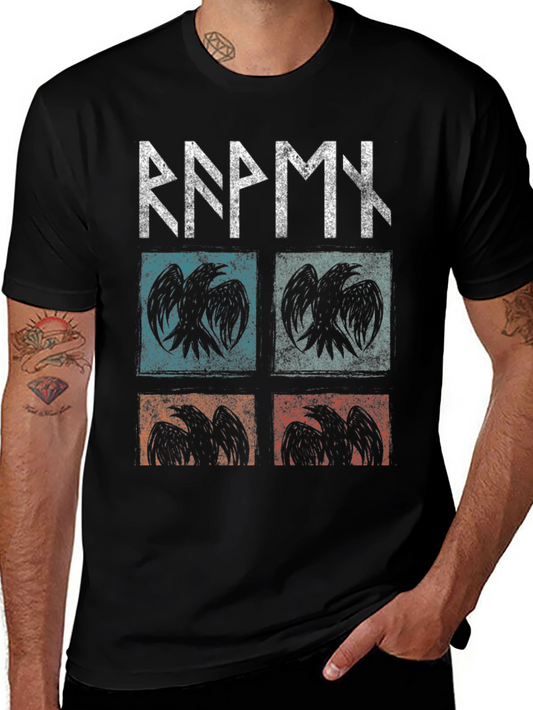 Rune & Raven Graphic Tee - Viking Style Black T-Shirt