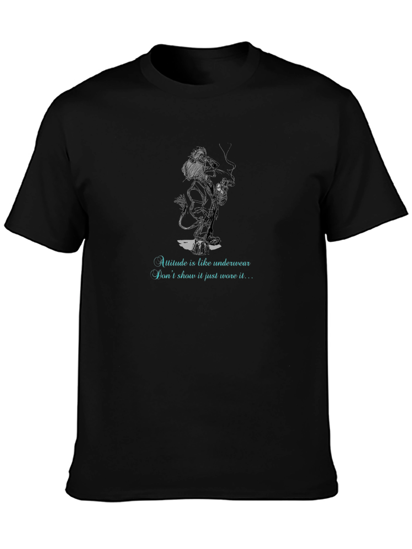 Lion Underwear Attitude Graphic T-Shirt