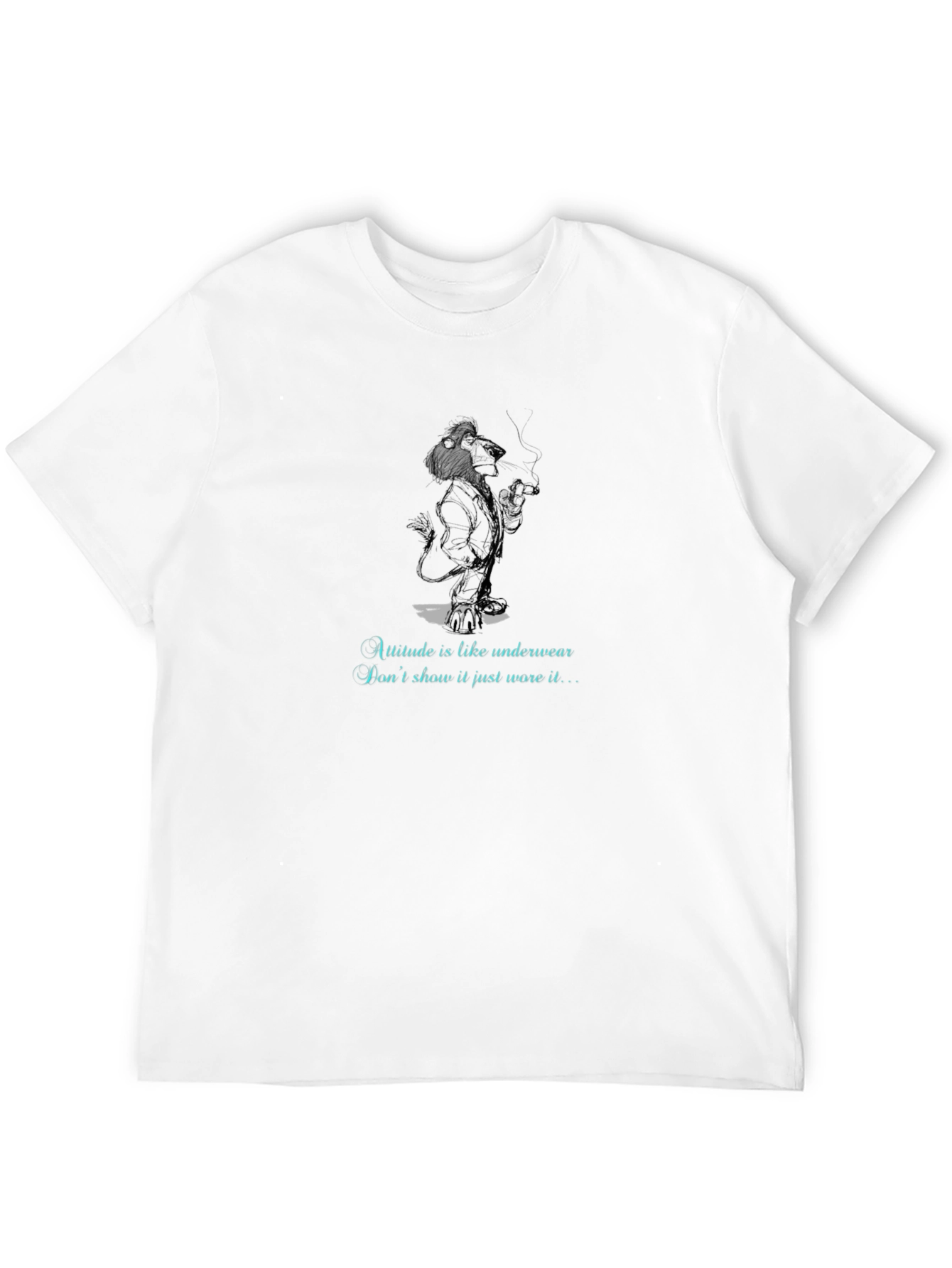 Lion Underwear Attitude Graphic T-Shirt