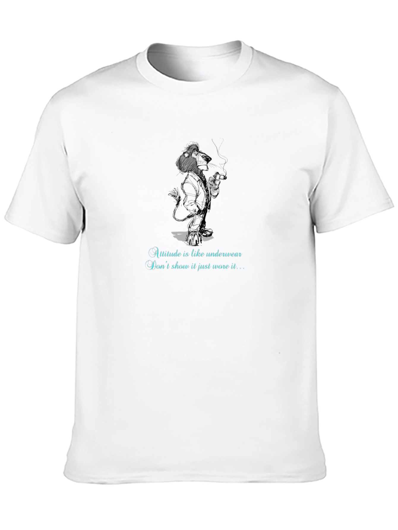 Lion Underwear Attitude Graphic T-Shirt