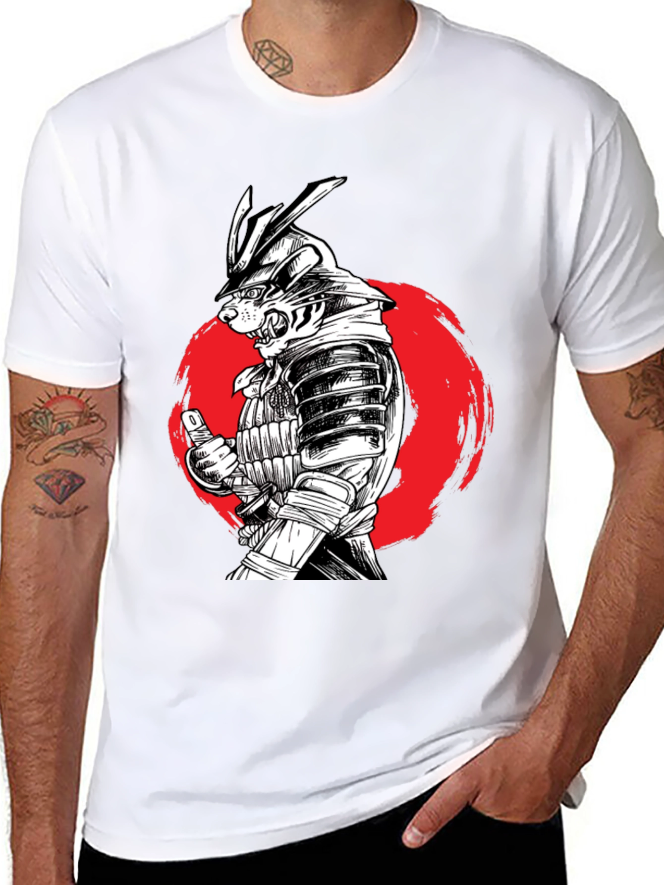 Samurai Cat T-Shirt - Unique Graphic Tee