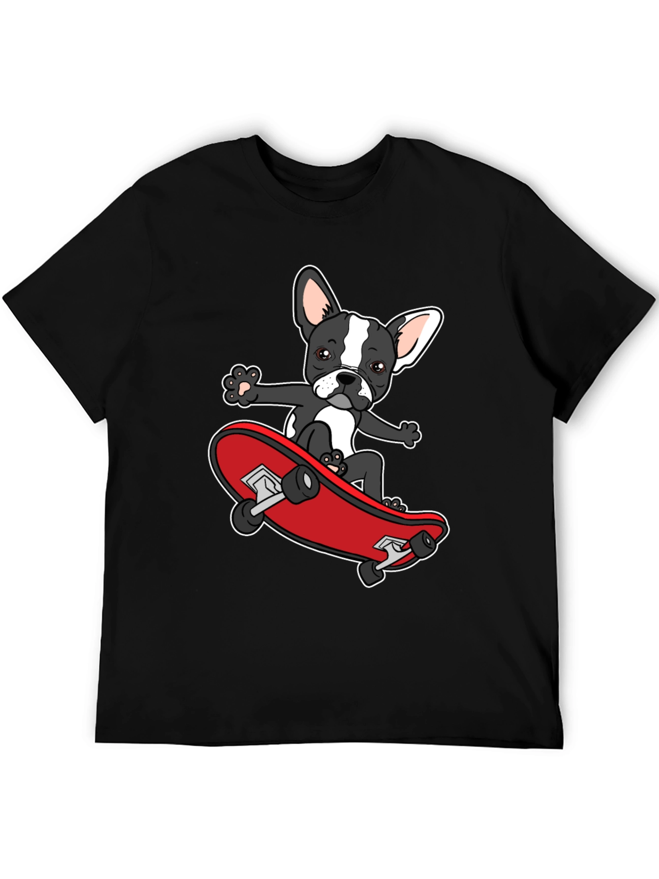 Dog on Skateboard Graphic T-Shirt
