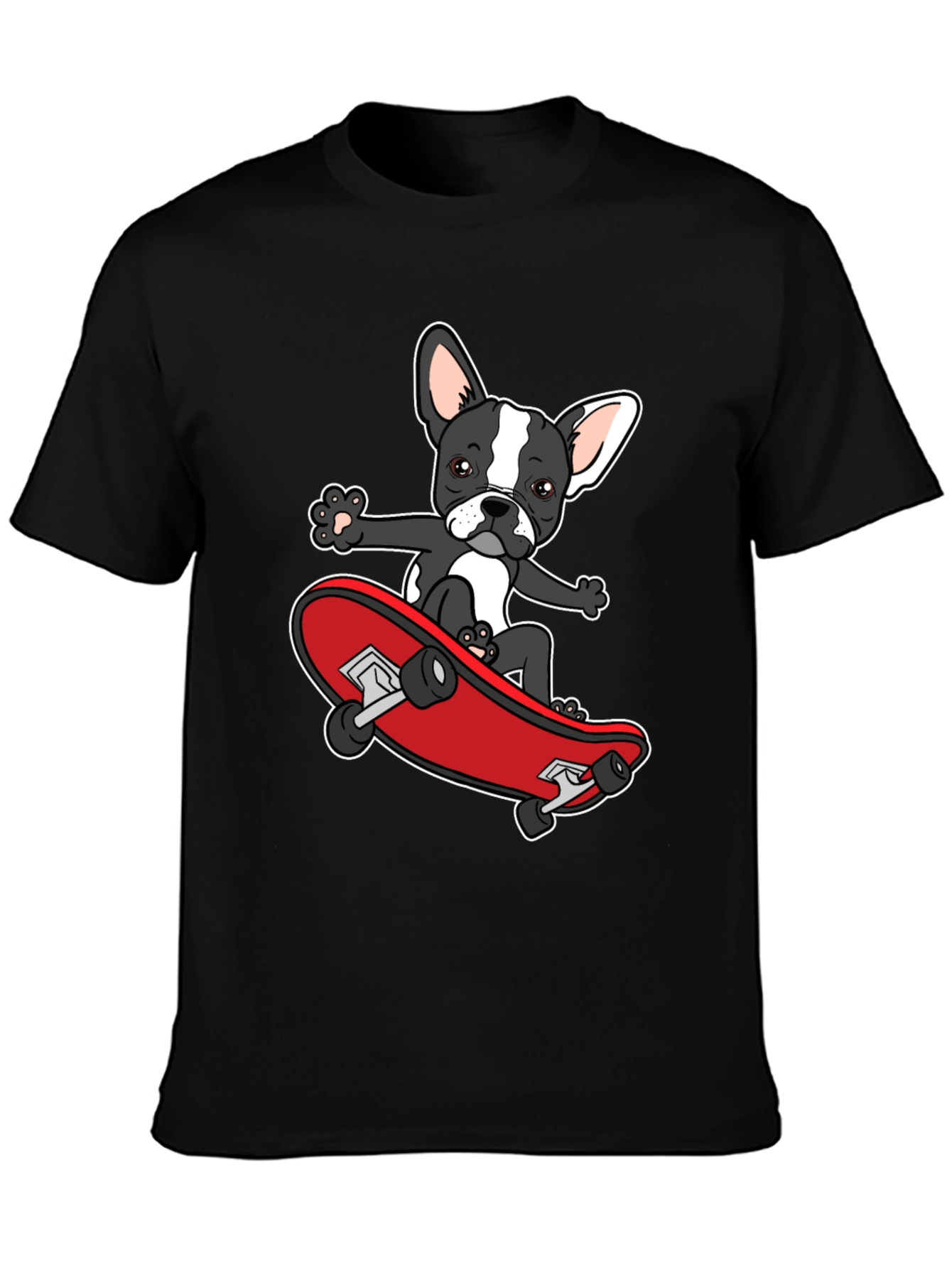 Dog on Skateboard Graphic T-Shirt