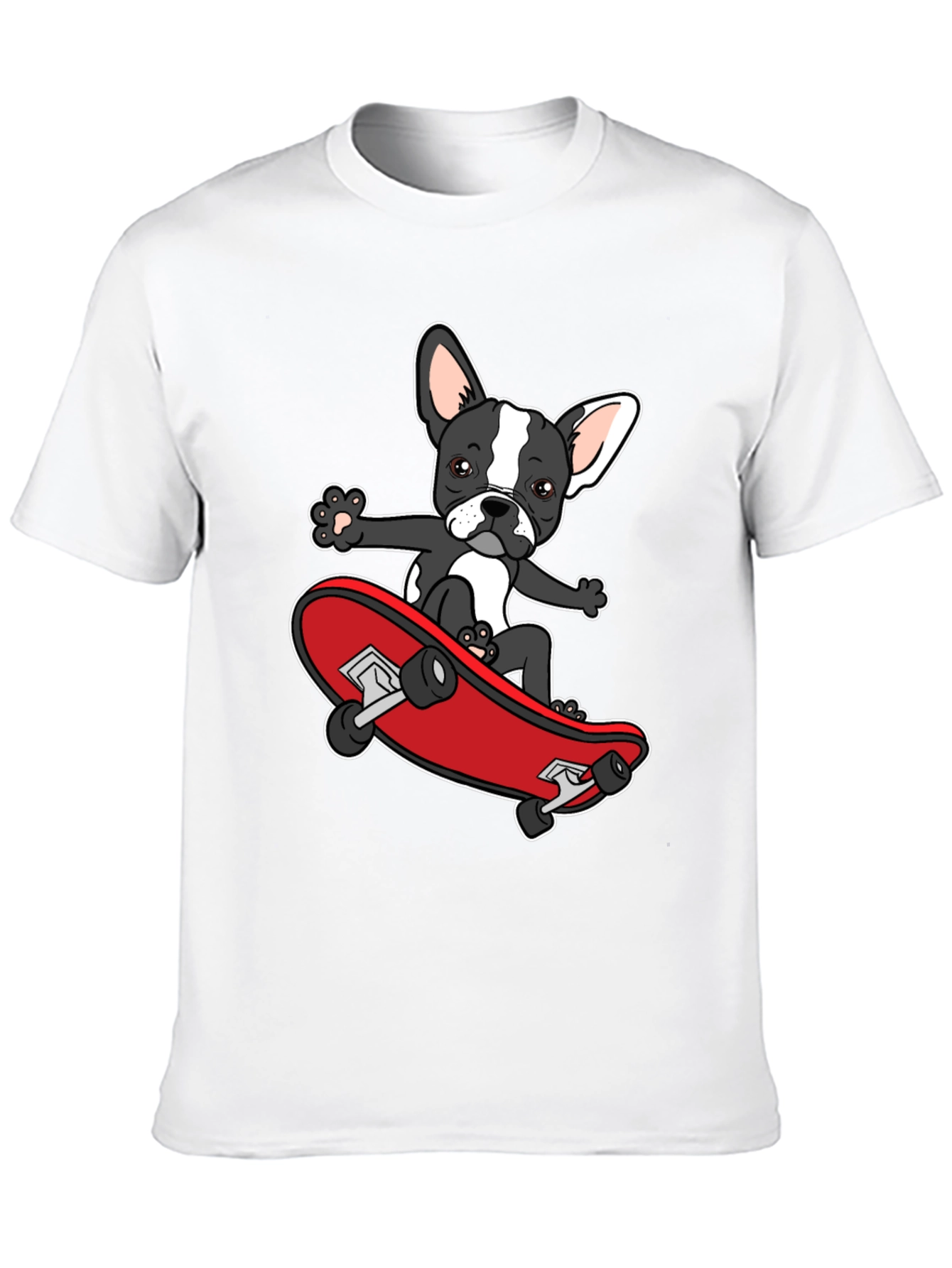 Dog on Skateboard Graphic T-Shirt