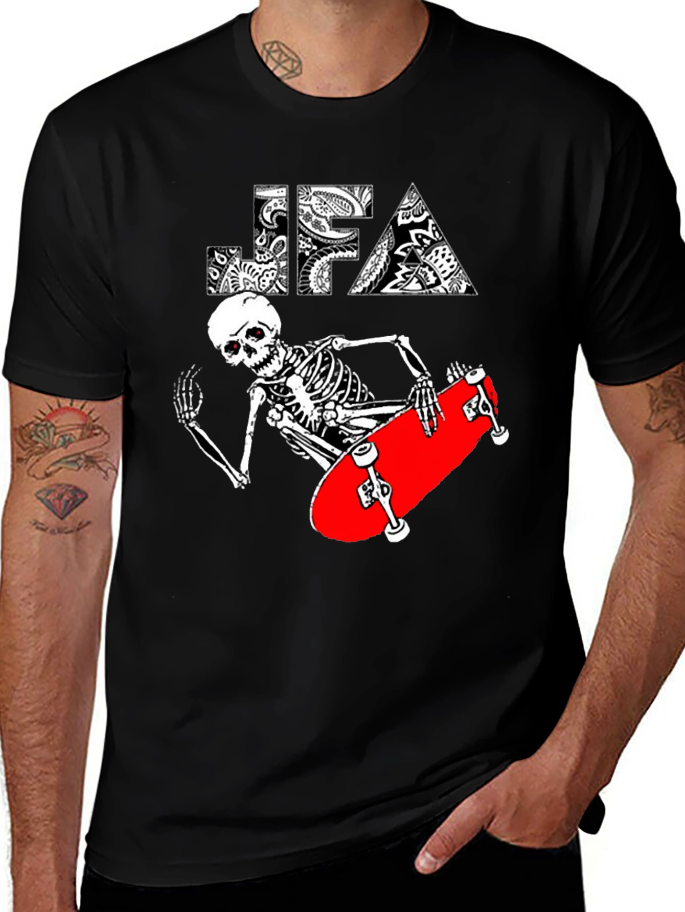 Skate Skeleton Graphic Tee - Cool Casual Style