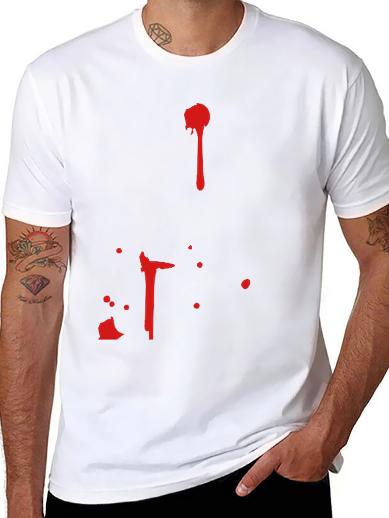 Blood Splatter Graphic Tee - Halloween Costume Shirt