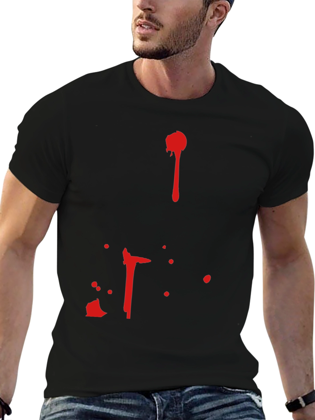 Blood Splatter Graphic Tee - Halloween Costume Shirt