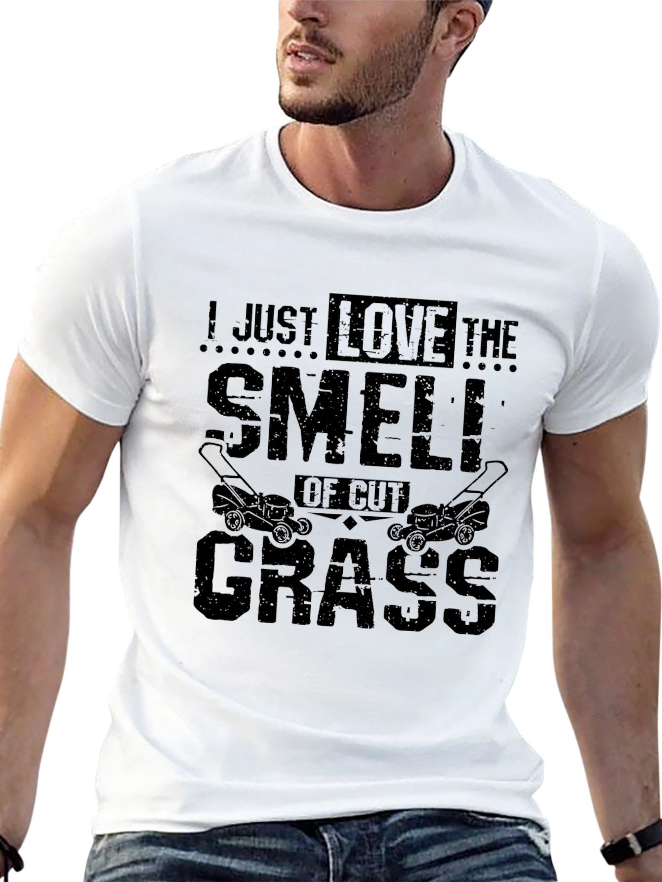 I Love The Smell of Cut Grass Black T-Shirt