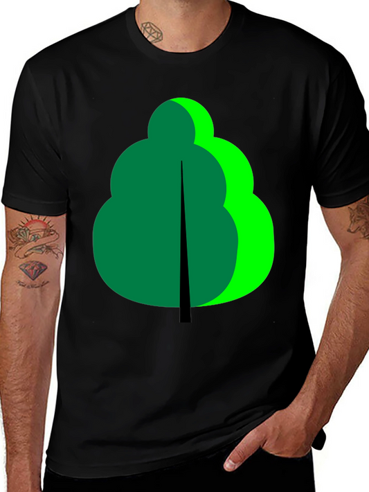 Abstract Tree Graphic Black T-Shirt