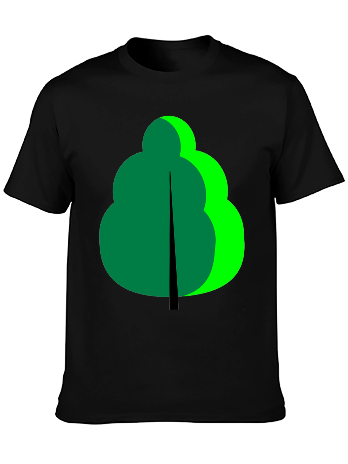 Abstract Tree Graphic Black T-Shirt