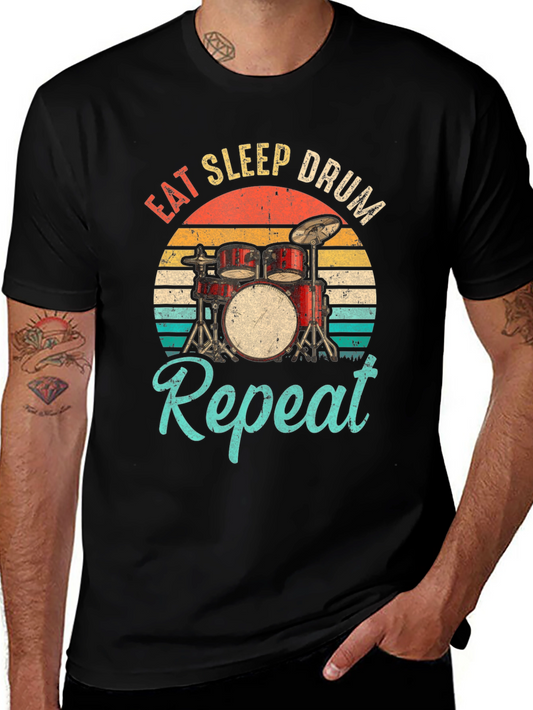 Eat Sleep Drum Repeat Graphic Tee