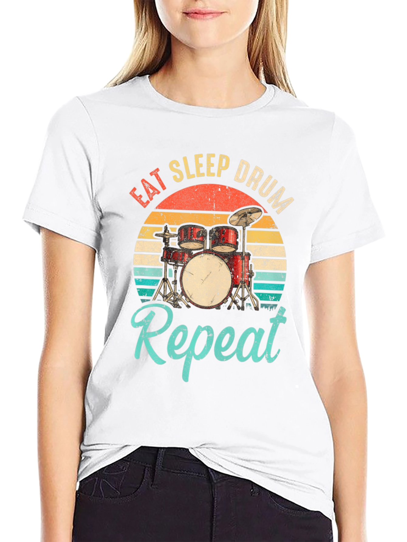Eat Sleep Drum Repeat Graphic Tee