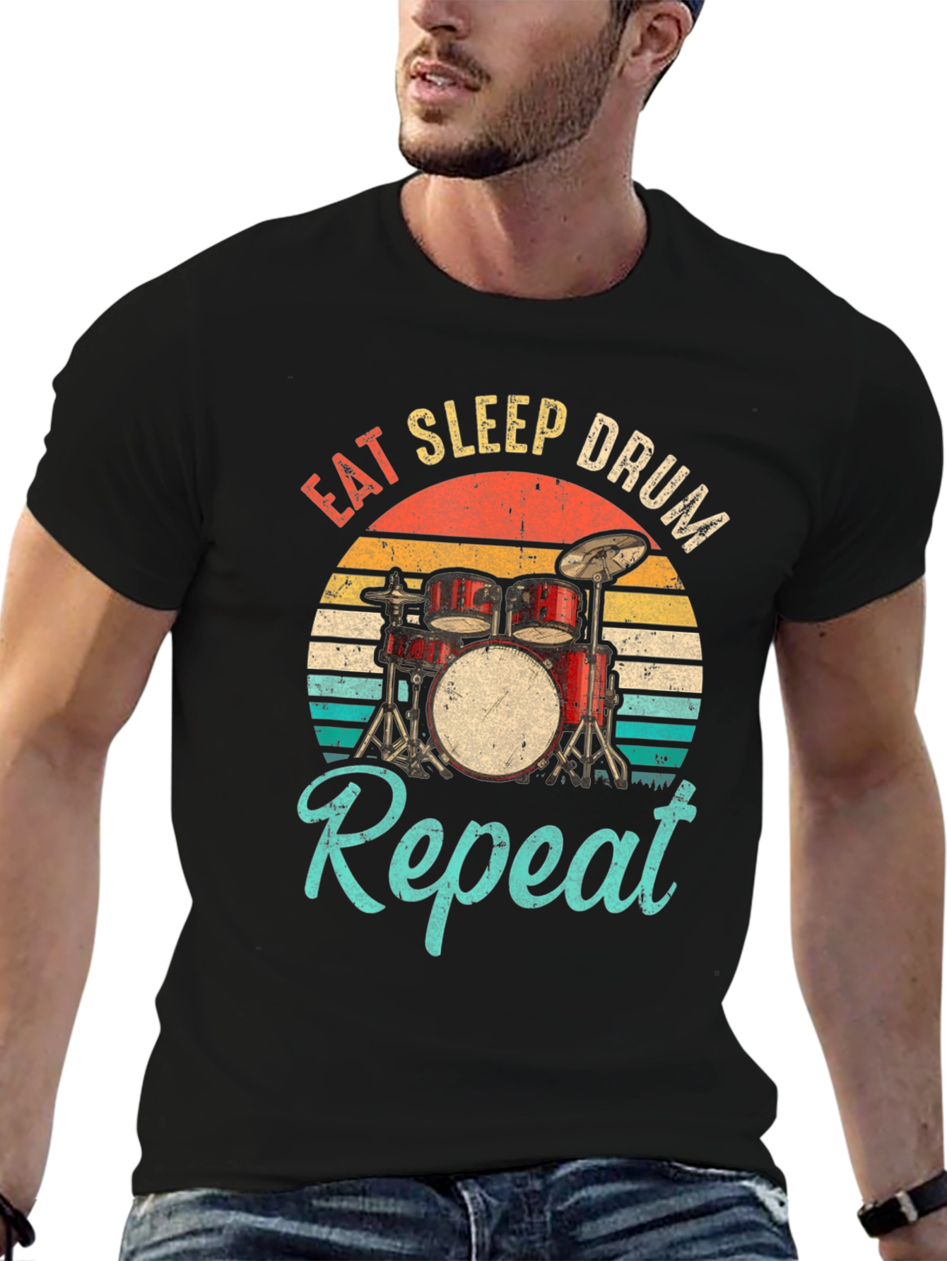 Eat Sleep Drum Repeat Graphic Tee