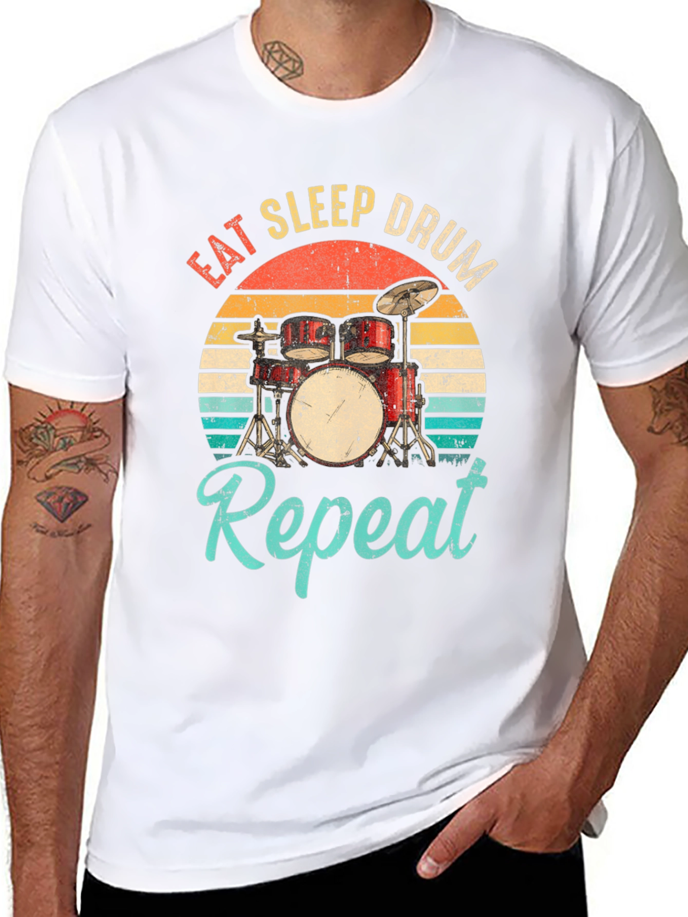Eat Sleep Drum Repeat Graphic Tee