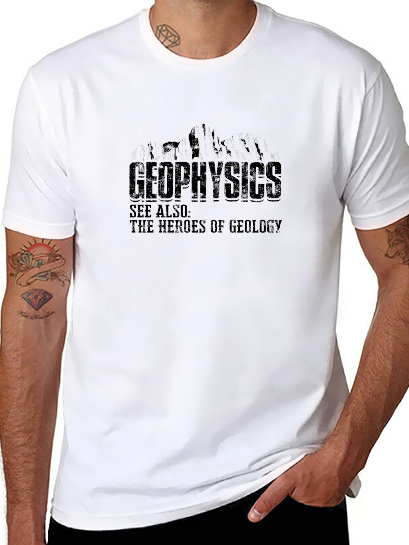 Geophysics Heroes of Geology Black T-Shirt