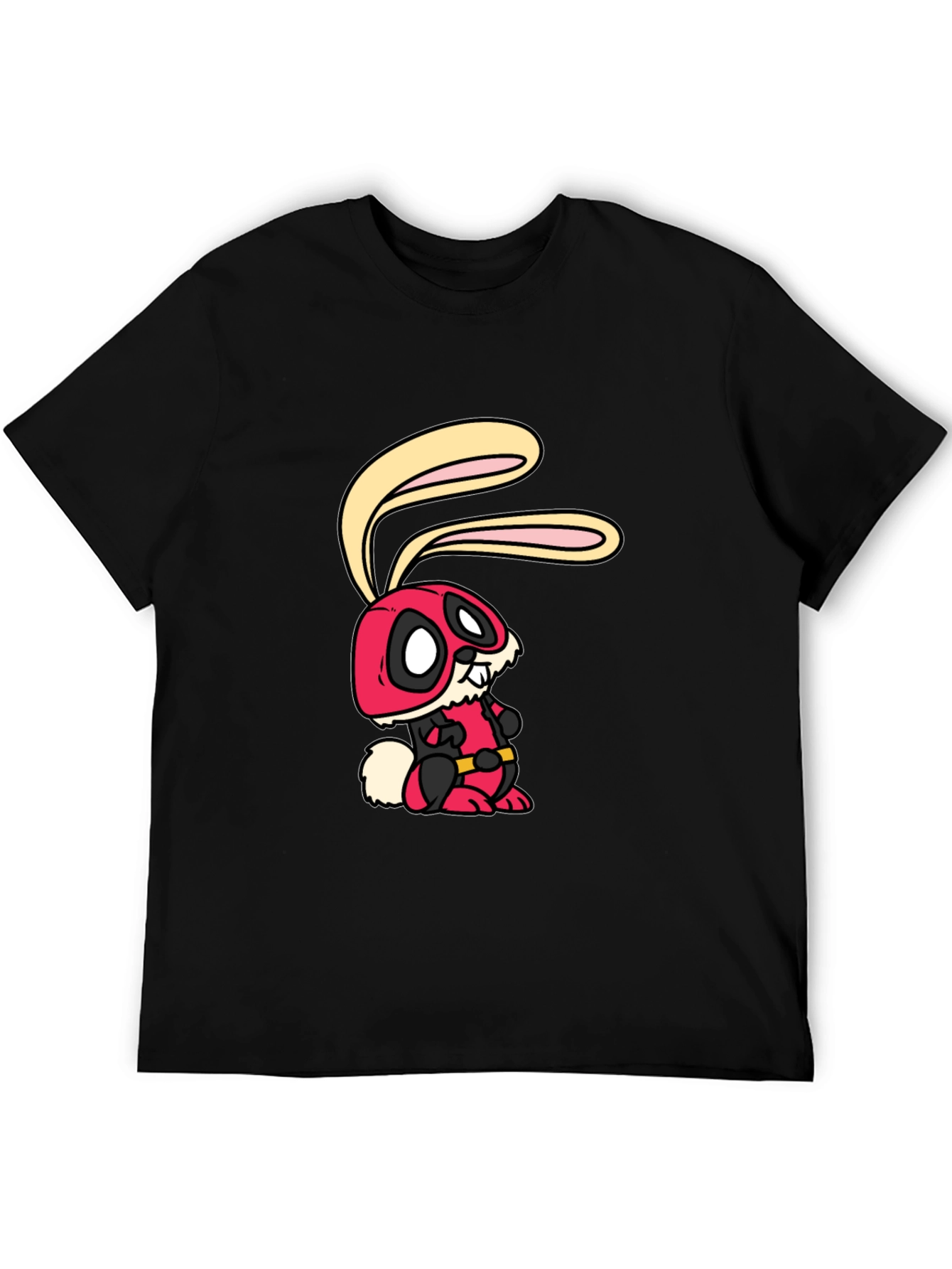 Deadpool Bunny Graphic Tee - Black Cotton Shirt
