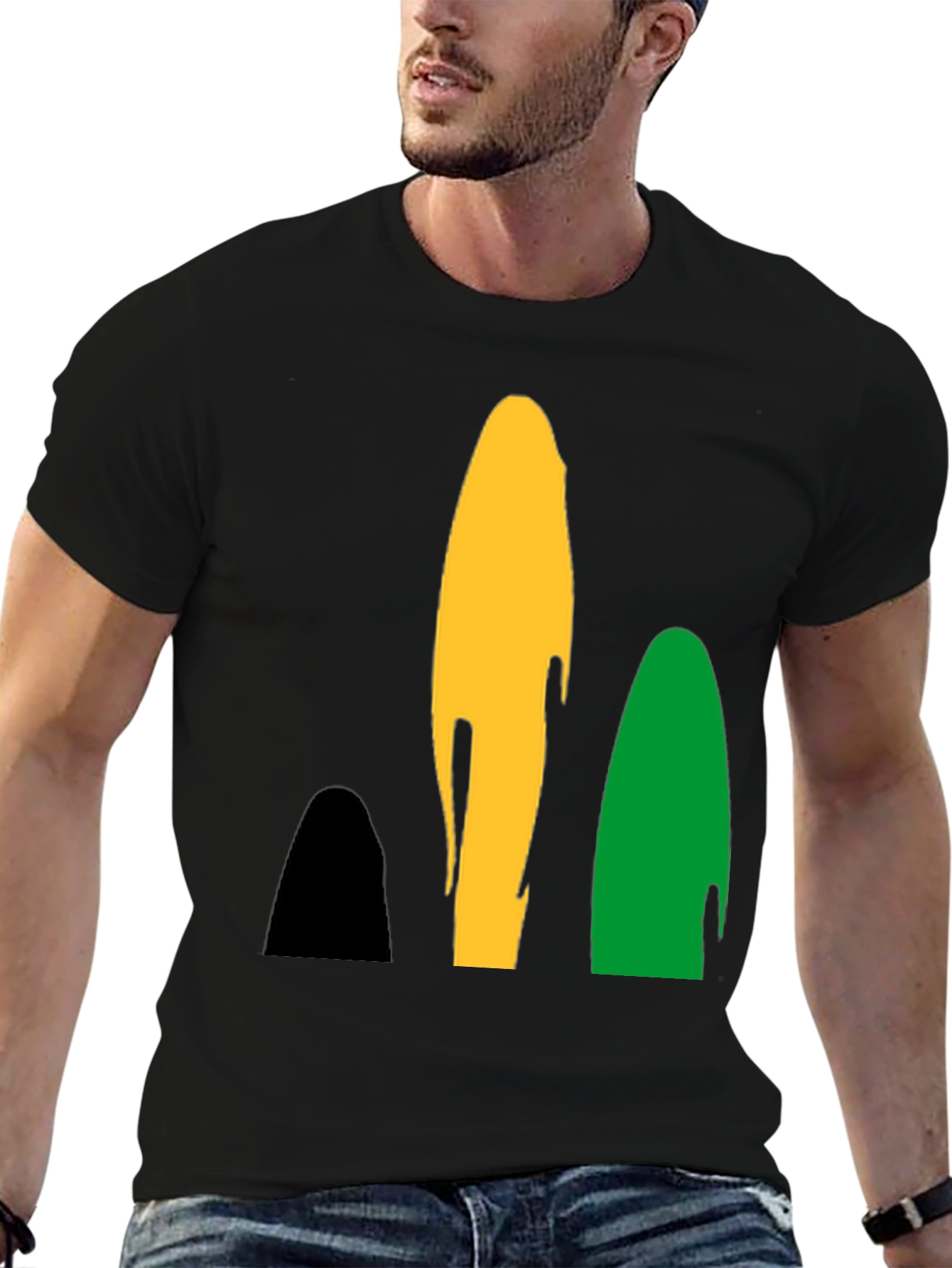 Rasta Inspired Black Graphic T-Shirt