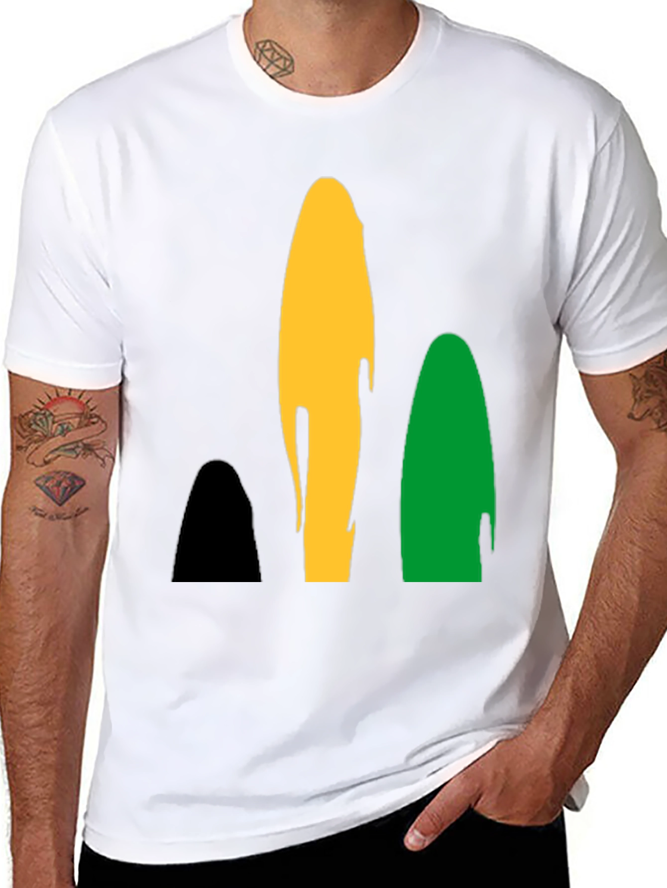 Rasta Inspired Black Graphic T-Shirt