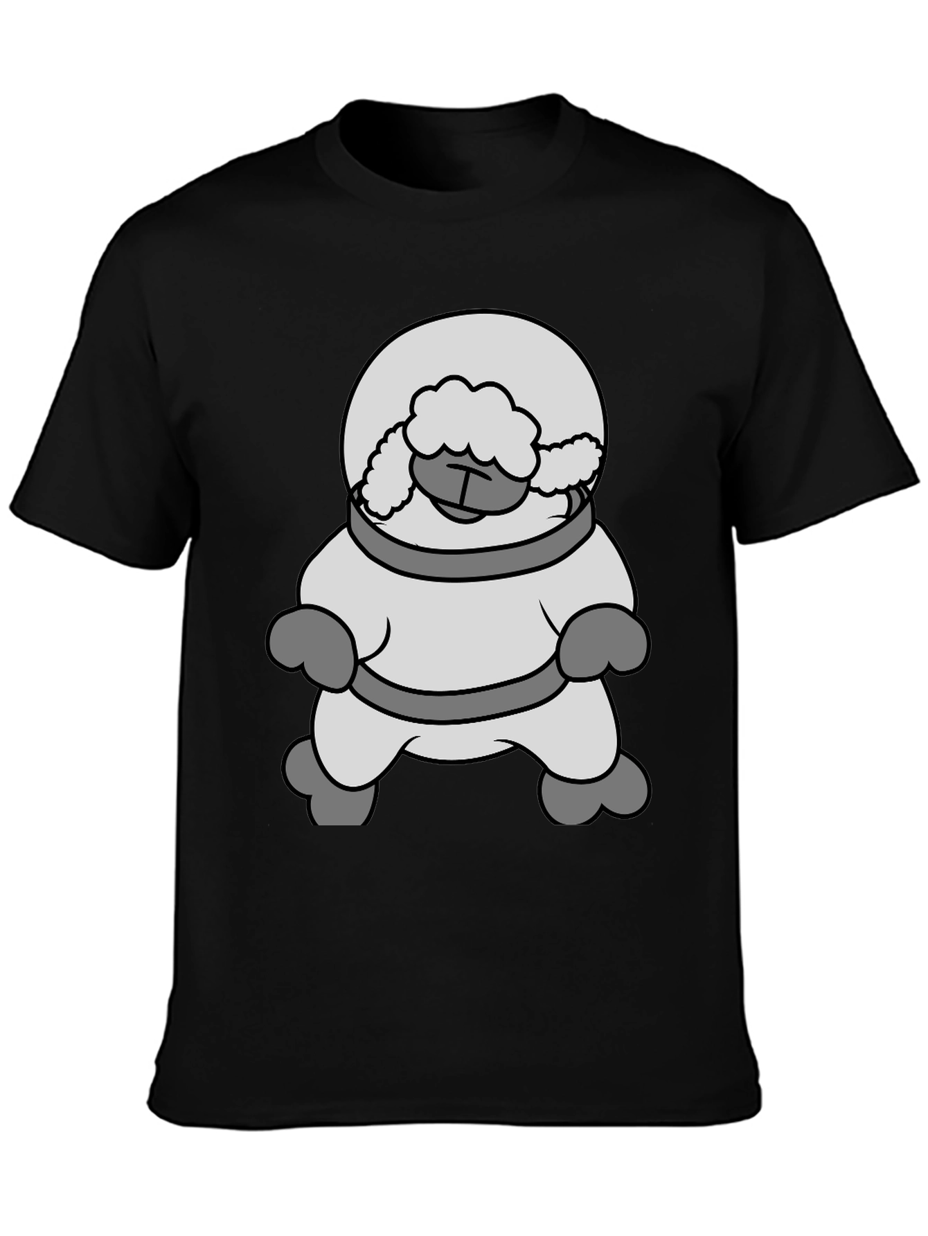 Astronaut Sheep Black T-Shirt