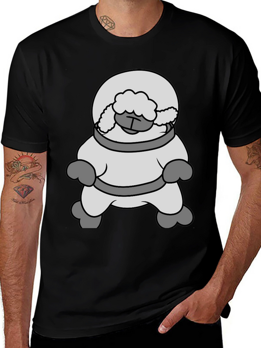 Astronaut Sheep Black T-Shirt