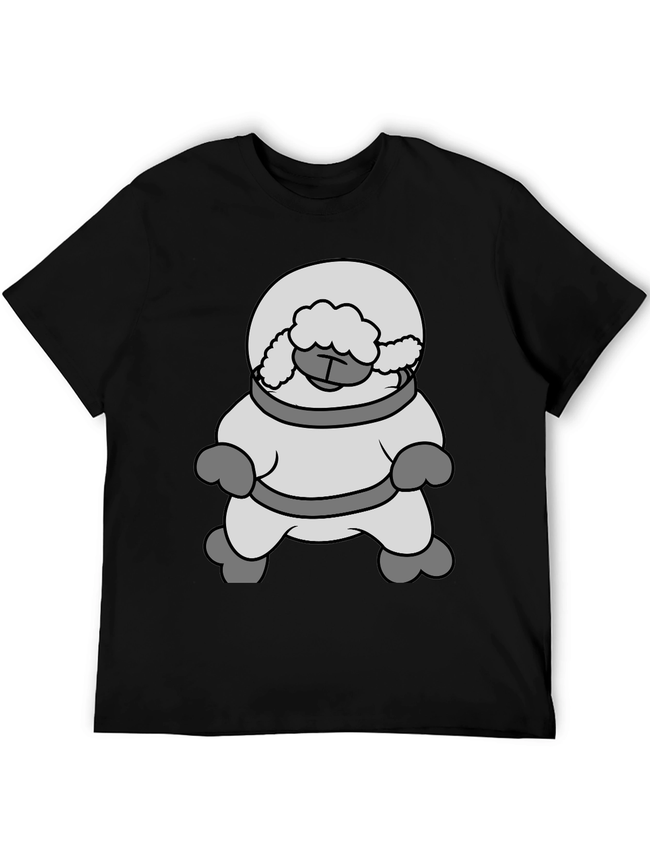 Astronaut Sheep Black T-Shirt