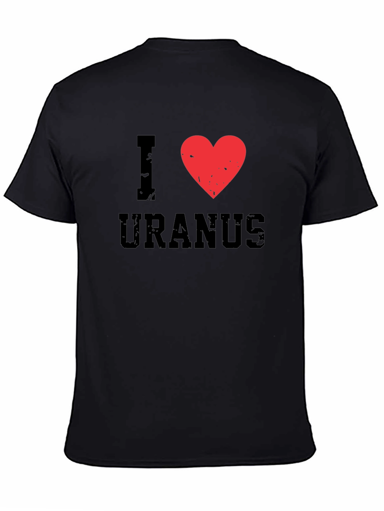 I Heart Uranus Black Cotton T-Shirt