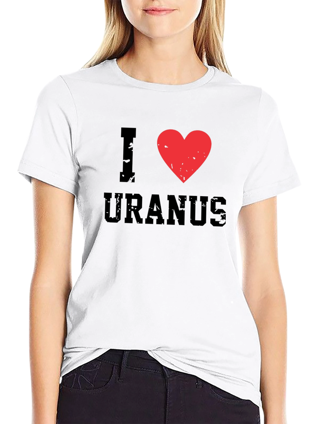 I Heart Uranus Black Cotton T-Shirt